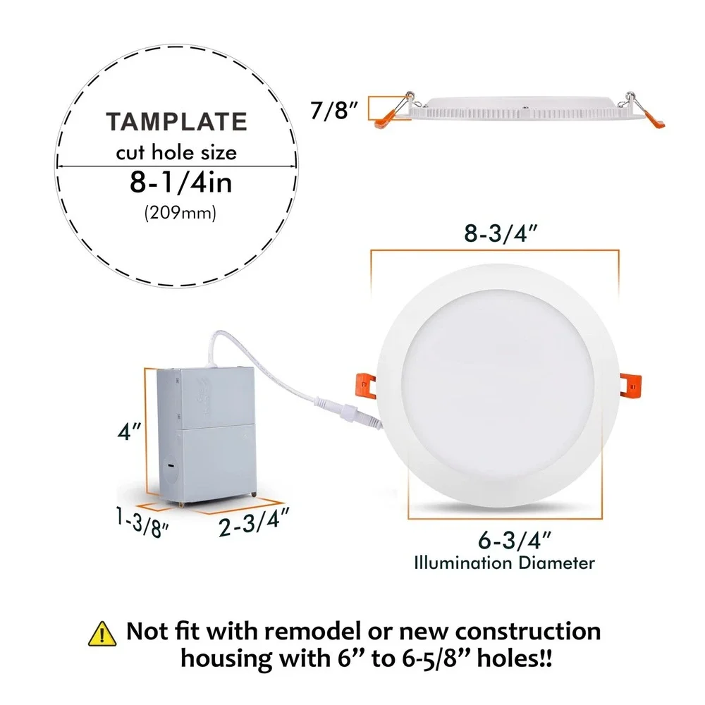 Cloudy Bay 8 Inch Smart WiFi LED Recessed Light 4 Pack 20W RGBCW Alexa Google